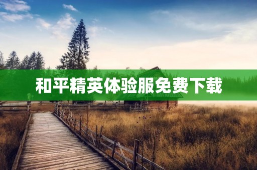 和平精英体验服免费下载：最新版本尝鲜！