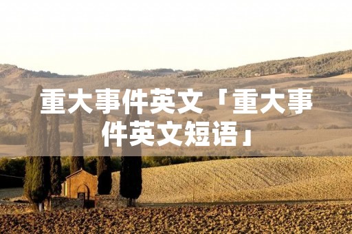 重大事件英文「重大事件英文短语」