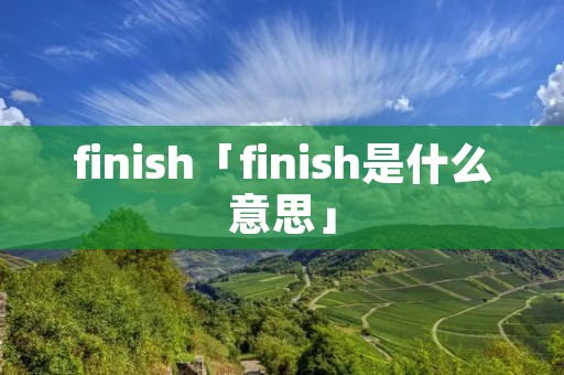 finish「finish是什么意思」