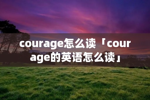courage怎么读「courage的英语怎么读」