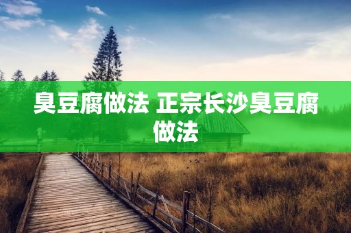 臭豆腐做法 正宗长沙臭豆腐做法