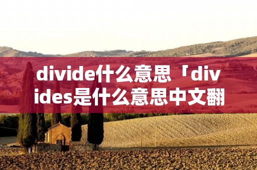 divide什么意思「divides是什么意思中文翻译」