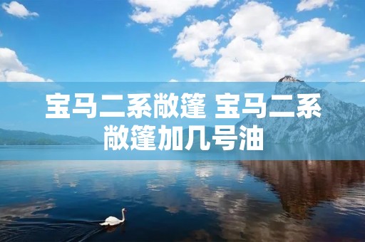 宝马二系敞篷 宝马二系敞篷加几号油