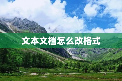 文本文档怎么改格式