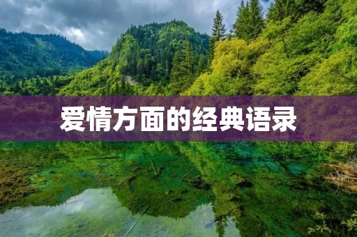 爱情方面的经典语录：助你领略爱情的魅力
