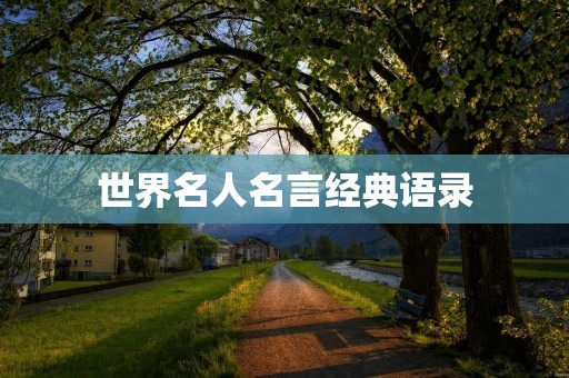 世界名人名言经典语录：引领人生的智慧之光