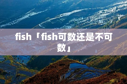 fish「fish可数还是不可数」