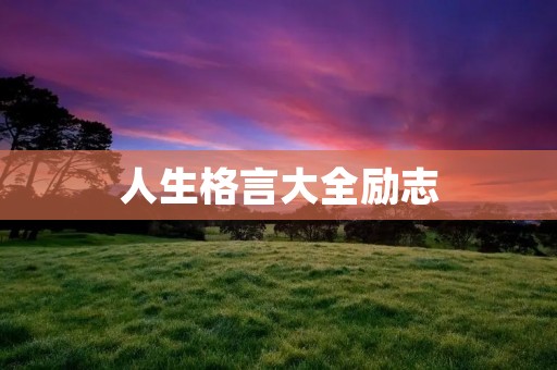 人生格言大全励志:用智慧引导人生