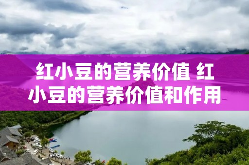 红小豆的营养价值 红小豆的营养价值和作用