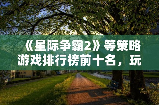 《星际争霸2》等策略游戏排行榜前十名，玩家必玩！