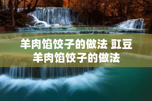羊肉馅饺子的做法 豇豆羊肉馅饺子的做法