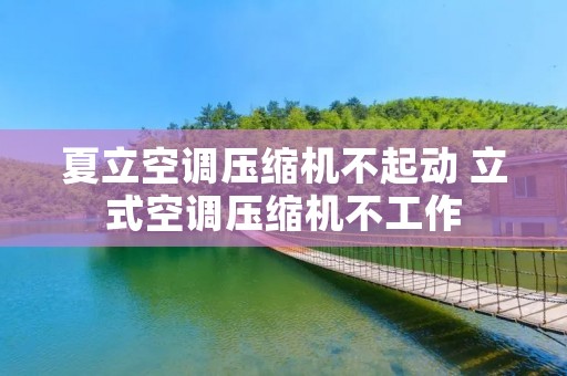 夏立空调压缩机不起动 立式空调压缩机不工作