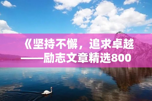 《坚持不懈，追求卓越——励志文章精选800字》