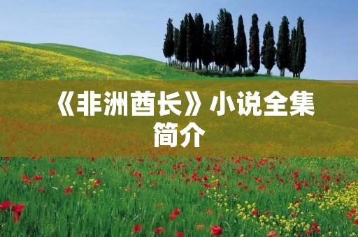 《非洲酋长》小说全集简介