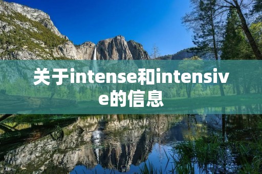 关于intense和intensive的信息 关于intense和intensive的信息