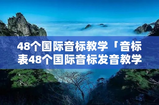 48个国际音标教学「音标表48个国际音标发音教学视频」