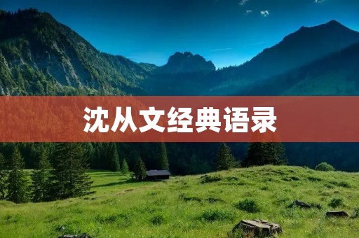 沈从文经典语录：探寻生命的真谛