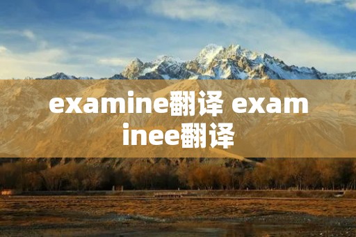 examine翻译 examinee翻译