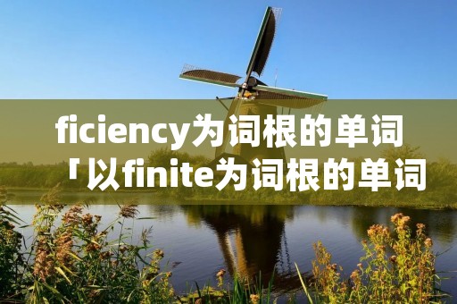 ficiency为词根的单词「以finite为词根的单词」