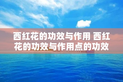 西红花的功效与作用 西红花的功效与作用点的功效