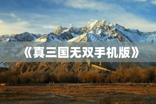 《真三国无双手机版》:史诗级战斗体验重现,让你感受真正的三国战争!