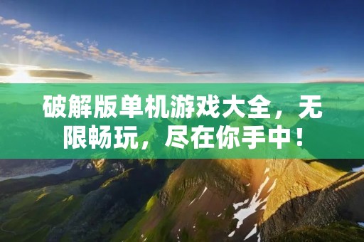 破解版单机游戏大全，无限畅玩，尽在你手中！