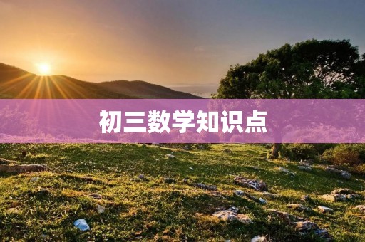初三数学知识点：代数方程与函数