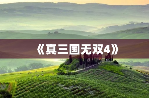《真三国无双4》：打破传统的战争游戏