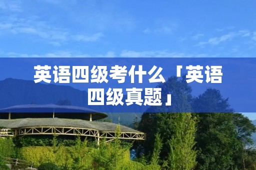 英语四级考什么「英语四级真题」