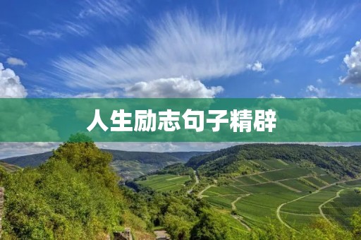 人生励志句子精辟:激励你不断前行的力量