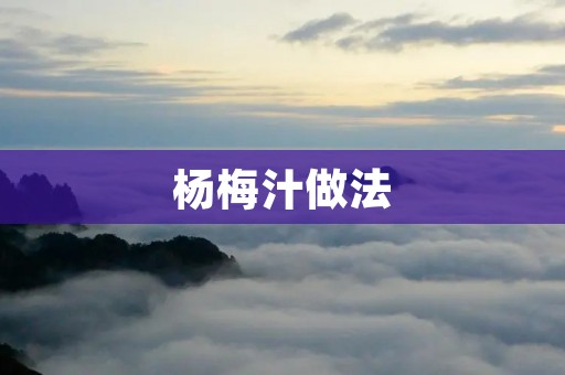 杨梅汁做法：酸甜可口的夏日饮品