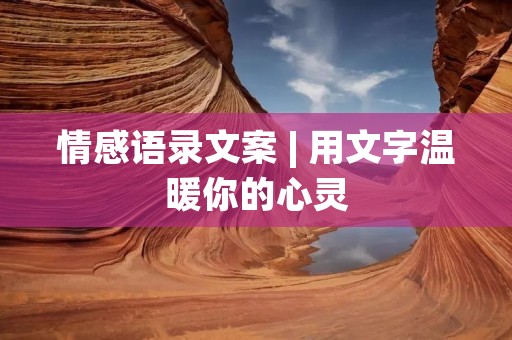 情感语录文案 | 用文字温暖你的心灵