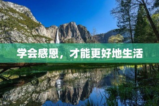 学会感恩,才能更好地生活