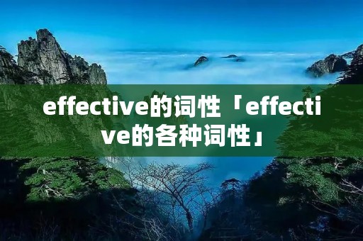 effective的词性「effective的各种词性」 effective的词性「effective的各种词性」