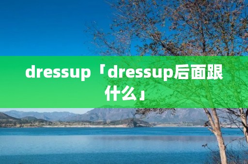 dressup「dressup后面跟什么」 dressup「dressup后面跟什么」