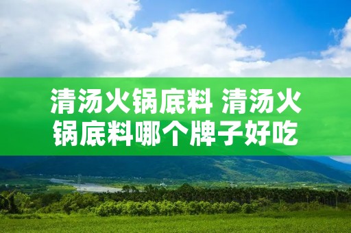 清汤火锅底料 清汤火锅底料哪个牌子好吃