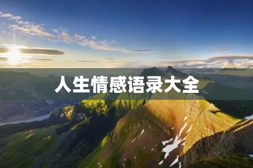 人生情感语录大全：探索内心世界，感受人生的真谛