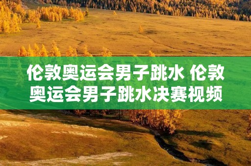 伦敦奥运会男子跳水 伦敦奥运会男子跳水决赛视频