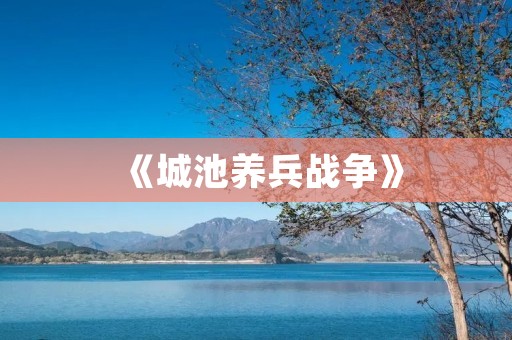 《城池养兵战争》:建城养兵打仗的策略游戏