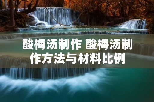 酸梅汤制作 酸梅汤制作方法与材料比例