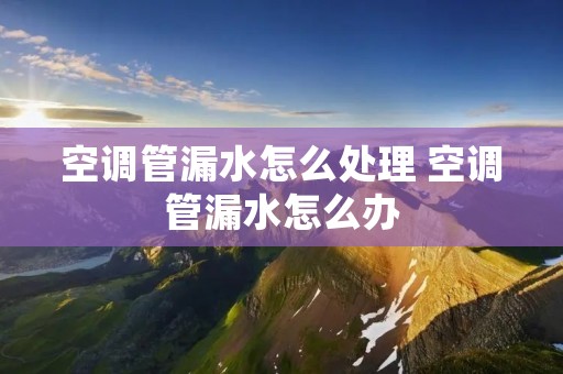 空调管漏水怎么处理 空调管漏水怎么办 空调管漏水怎么处理 空调管漏水怎么办