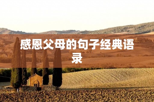 感恩父母的句子经典语录:爱与感恩,是我们成长的力量