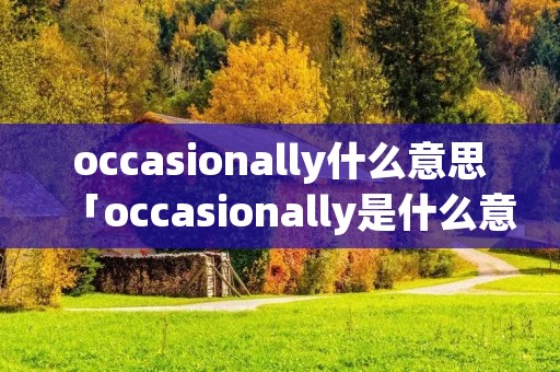 occasionally什么意思「occasionally是什么意思?」