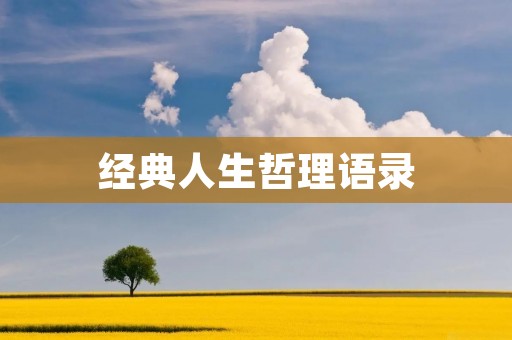 经典人生哲理语录:启迪你的内心,引领你的人生