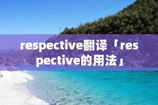 respective翻译「respective的用法」