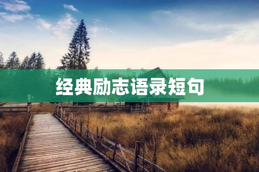 经典励志语录短句:激励你追求卓越的力量