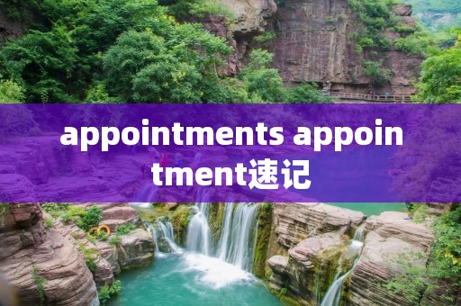 appointments appointment速记