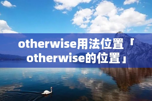 otherwise用法位置「otherwise的位置」