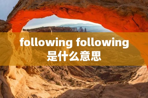 following following是什么意思