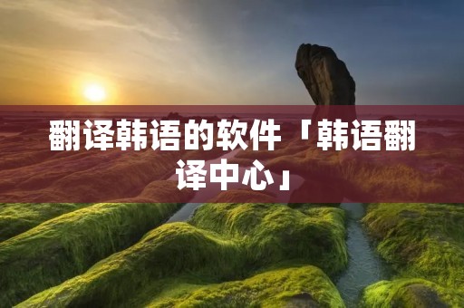 翻译韩语的软件「韩语翻译中心」